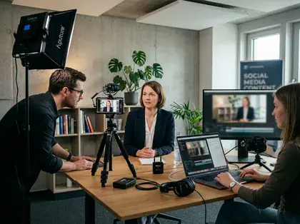 Kleines Produktionsteam erstellt Inhalte für Social Media