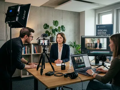 Kleines Produktionsteam erstellt Inhalte für Social Media