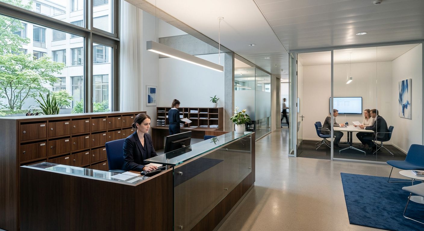 Professionelles Unternehmensdomizil mit Empfang, Postverarbeitung und nutzbarem Besprechungsraum